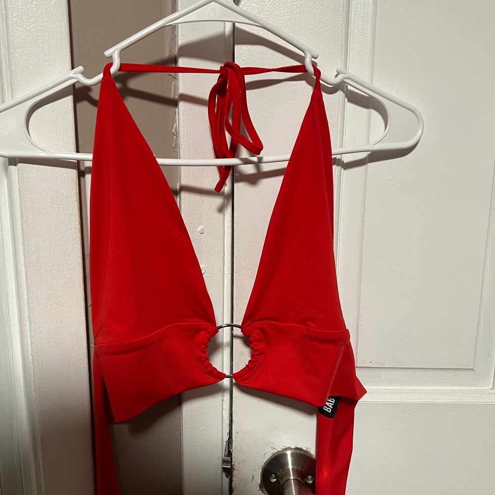 Red topless top